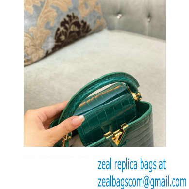 louis vuitton mini CAPUCINES bag jade green in porosus leather with gold hardware - Click Image to Close