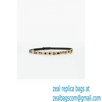 Alexander Wang Width 1.5cm Metal Letters Belt Black/Gold