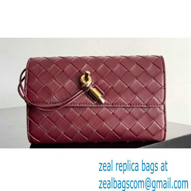 Bottega Veneta Andiamo Large Flap Wallet BAROLO with metallic knot closure 2024