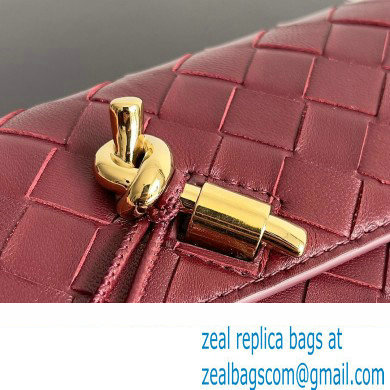 Bottega Veneta Andiamo Large Flap Wallet BAROLO with metallic knot closure 2024