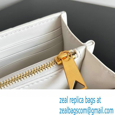 Bottega Veneta Andiamo Large Flap Wallet White with metallic knot closure 2024