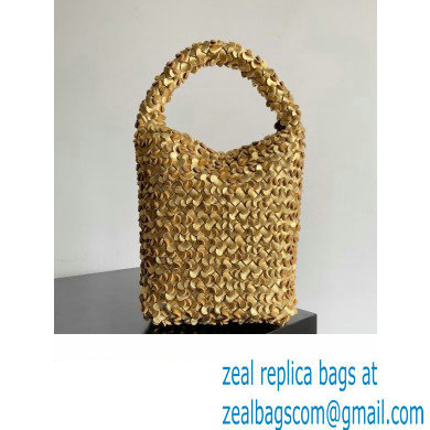 Bottega Veneta Kalimero Bucket bag Intreccio lamina leather Gold 2024