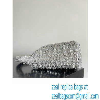 Bottega Veneta Kalimero Bucket bag Intreccio lamina leather Silver 2024