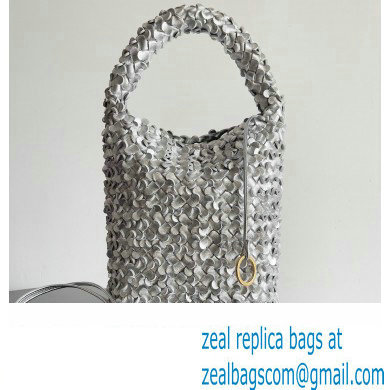 Bottega Veneta Kalimero Bucket bag Intreccio lamina leather Silver 2024