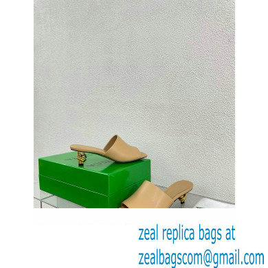 Bottega Veneta Mid Heel 4.5cm Leather Knot Mules Nude 2024