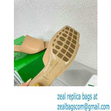 Bottega Veneta Mid Heel 4.5cm Leather Knot Mules Nude 2024