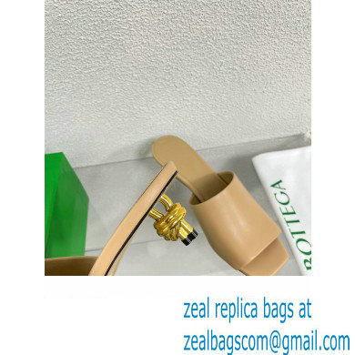 Bottega Veneta Mid Heel 4.5cm Leather Knot Mules Nude 2024