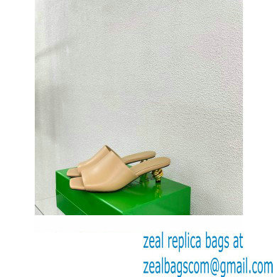 Bottega Veneta Mid Heel 4.5cm Leather Knot Mules Nude 2024