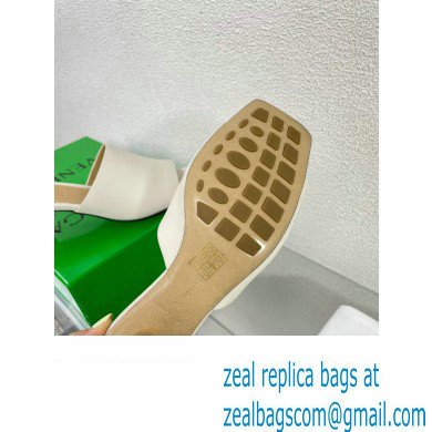 Bottega Veneta Mid Heel 4.5cm Leather Knot Mules White 2024
