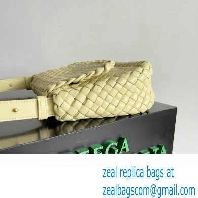 Bottega Veneta Mini Cobble Shoulder Bag in padded Intreccio leather pale yellow 2024