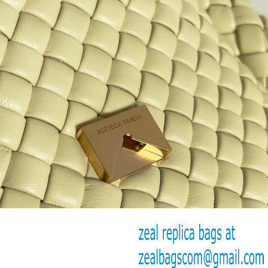 Bottega Veneta Mini Cobble Shoulder Bag in padded Intreccio leather pale yellow 2024
