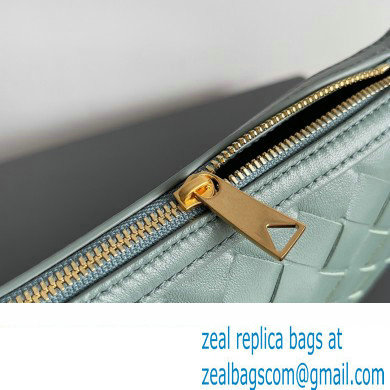 Bottega Veneta Mini Sunrise Intrecciato leather shoulder bag Aloe with knot 2024