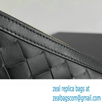 Bottega Veneta Mini Sunrise Intrecciato leather shoulder bag Black with knot 2024