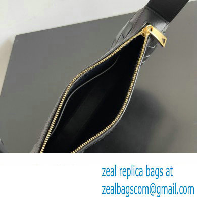 Bottega Veneta Mini Sunrise Intrecciato leather shoulder bag Black with knot 2024