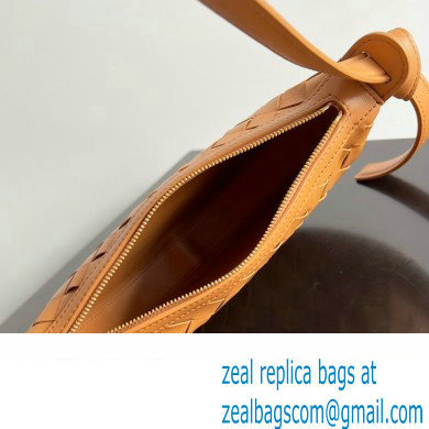 Bottega Veneta Mini Sunrise Intrecciato leather shoulder bag Cognac with knot 2024