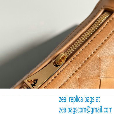 Bottega Veneta Mini Sunrise Intrecciato leather shoulder bag Cognac with knot 2024