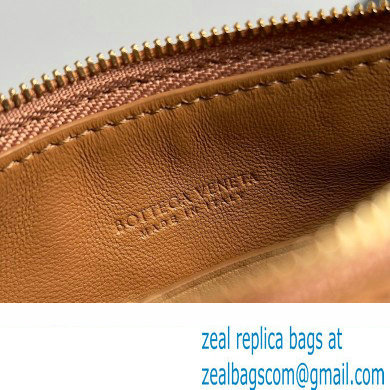 Bottega Veneta Mini Sunrise Intrecciato leather shoulder bag Cognac with knot 2024