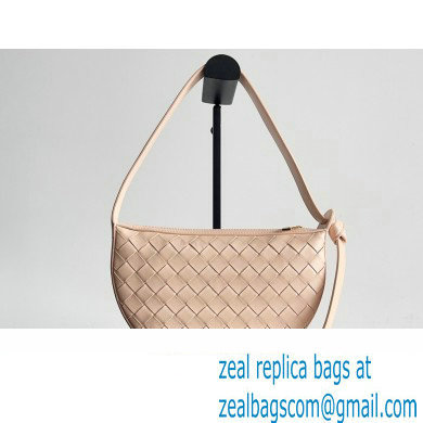 Bottega Veneta Mini Sunrise Intrecciato leather shoulder bag Lotus with knot 2024