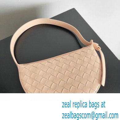 Bottega Veneta Mini Sunrise Intrecciato leather shoulder bag Lotus with knot 2024