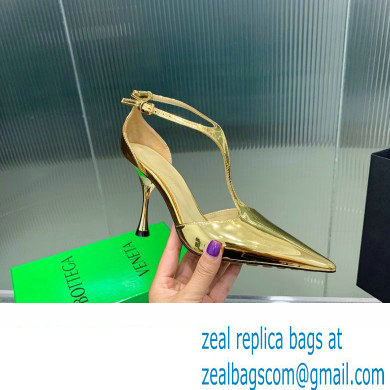 Bottega Veneta Rocket T-Bar Pumps Leather Gold 2024