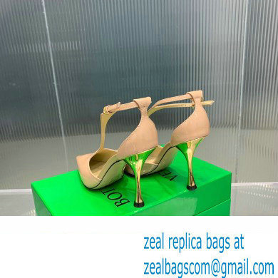 Bottega Veneta Rocket T-Bar Pumps Leather Nude 2024