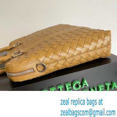 Bottega Veneta Slim Intrecciato Briefcase Bag Brown
