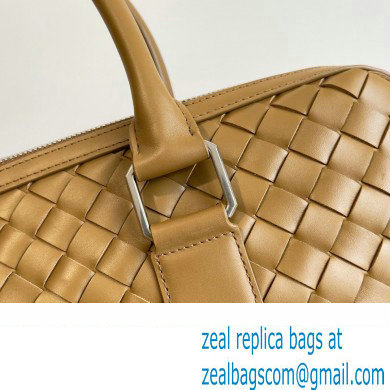 Bottega Veneta Slim Intrecciato Briefcase Bag Brown