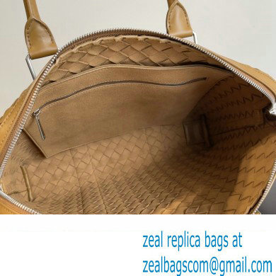 Bottega Veneta Slim Intrecciato Briefcase Bag Brown