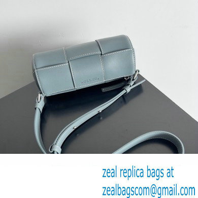 Bottega Veneta Small Canette Intreccio leather cross-body Bag Gray Blue
