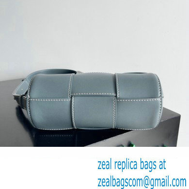 Bottega Veneta Small Canette Intreccio leather cross-body Bag Gray Blue