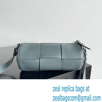 Bottega Veneta Small Canette Intreccio leather cross-body Bag Gray Blue