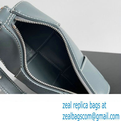 Bottega Veneta Small Canette Intreccio leather cross-body Bag Gray Blue