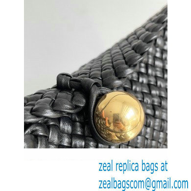 Bottega Veneta Tosca Small Intreccio leather Shoulder Bag Black/Gold 2024