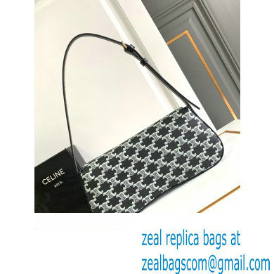 Celine MEDIUM LOLA BAG in Triomphe Canvas Two-Tone Black 2024