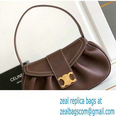 Celine MEDIUM POLLY BAG in SUPPLE CALFSKIN DARK BURGUNDY 2024