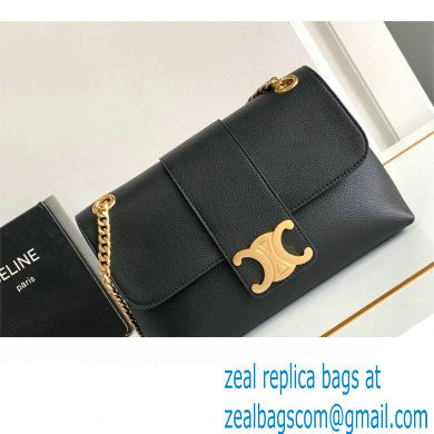 Celine Medium Victoire Bag in SUPPLE CALFSKIN Black/GOLD 2024
