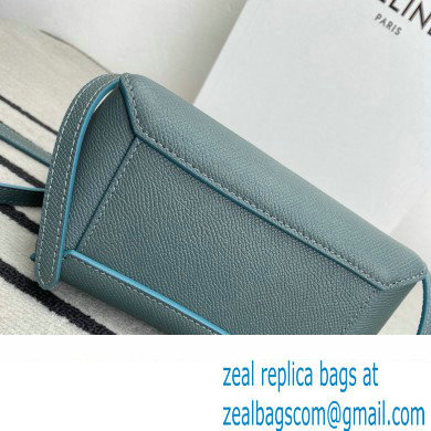 Celine mini belt pico Bag in grained calfskin green 2024