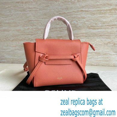 Celine mini belt pico Bag in grained calfskin rose 2024