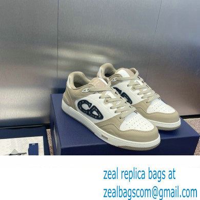 Dior Beige and White Smooth Calfskin B57 Low-Top Sneaker 2024