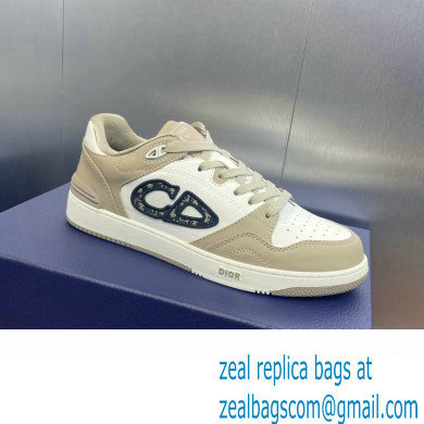 Dior Beige and White Smooth Calfskin B57 Low-Top Sneaker 2024
