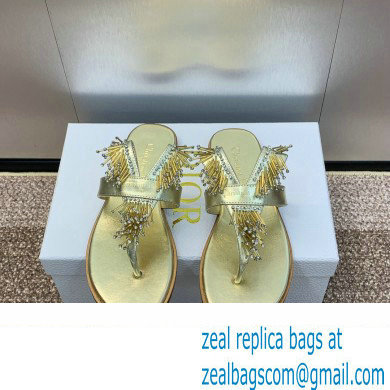 Dior Crystal Thong sandals Gold 2024