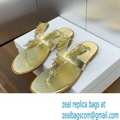 Dior Crystal Thong sandals Gold 2024