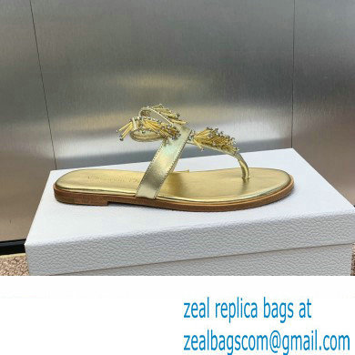 Dior Crystal Thong sandals Gold 2024