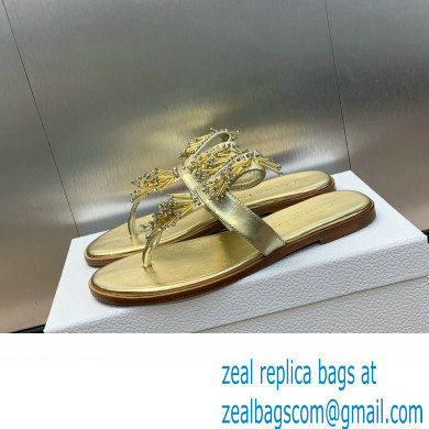 Dior Crystal Thong sandals Gold 2024