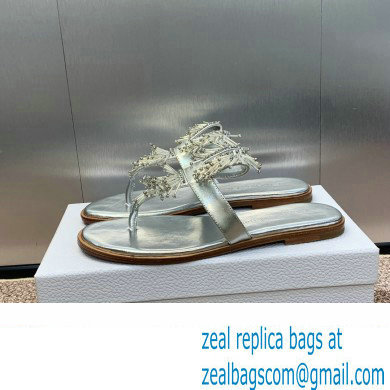 Dior Crystal Thong sandals Silver 2024