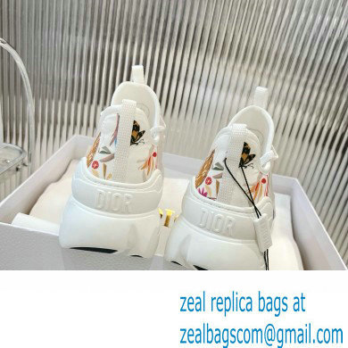 Dior D-Connect Sneaker in Technical Fabric Printed with White Multicolor Toile de Jouy Fantastica Motif 2024