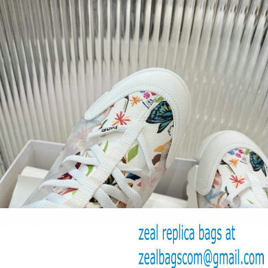 Dior D-Connect Sneaker in Technical Fabric Printed with White Multicolor Toile de Jouy Fantastica Motif 2024