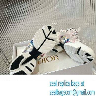 Dior D-Connect Sneaker in Technical Fabric Printed with White Multicolor Toile de Jouy Fantastica Motif 2024