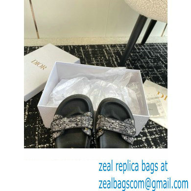 Dior Dioract Sandal in Black and White Houndstooth Tweed 2024