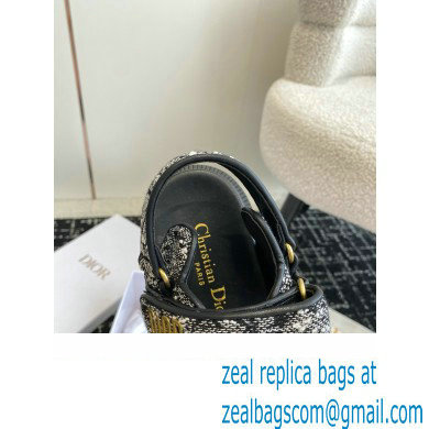 Dior Dioract Sandal in Black and White Houndstooth Tweed 2024